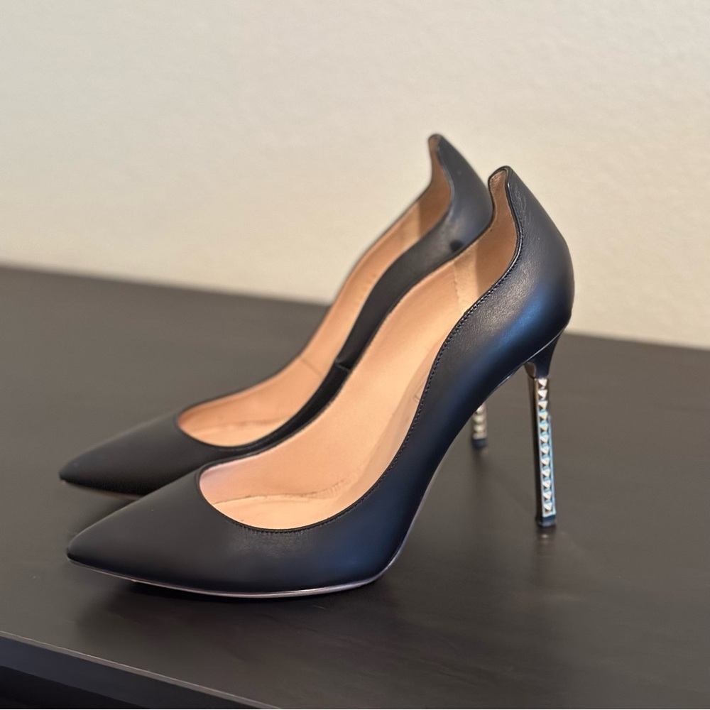 Valentino heels-36- black with gold studded heel
